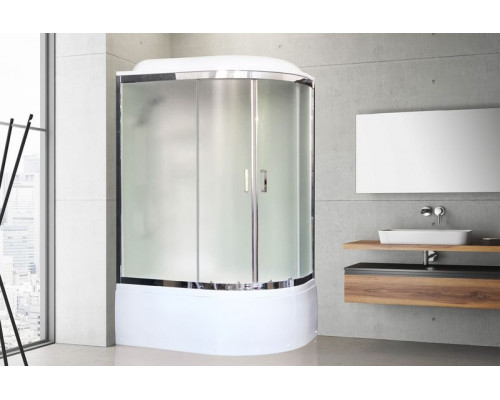 Душевая кабина Royal Bath RB 8120BK6-WC-CH 120х80 см, с матовыми стеклами, левосторонняя