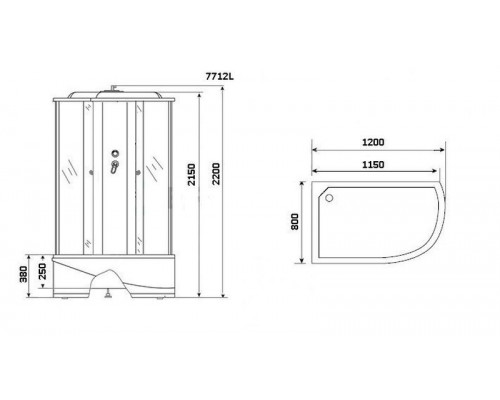 Душевая кабина Niagara Lux 7712 WL серебро