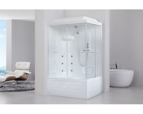 Душевая кабина Royal Bath RB 8100BP2-T 100х80 см, с прозрачными стеклами, левосторонняя