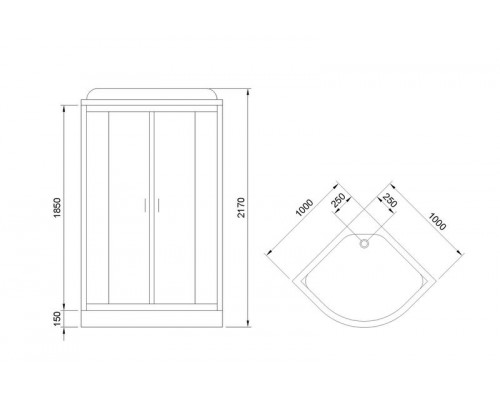 Душевая кабина Royal Bath RB 100HK7-WT-CH 100х100 см, с прозрачными стеклами