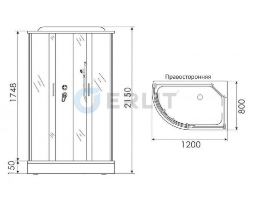 Душевая кабина Erlit ER3512PR-C3