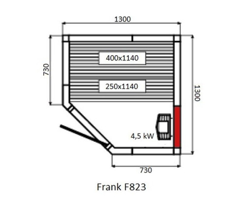 Финская сауна Frank F823 130х130 см