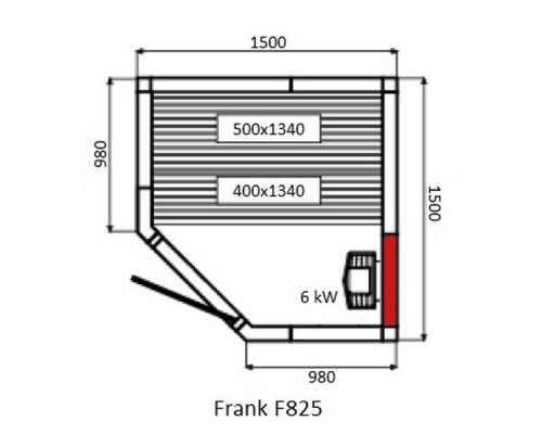 Финская сауна Frank F825 150х150 см