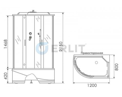 Душевая кабина Erlit ER3512TPR-C3