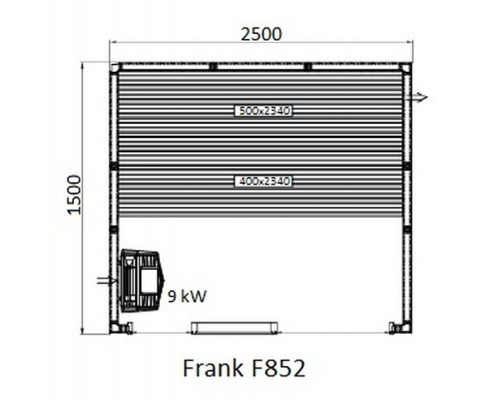 Финская сауна Frank F852 250х150 см