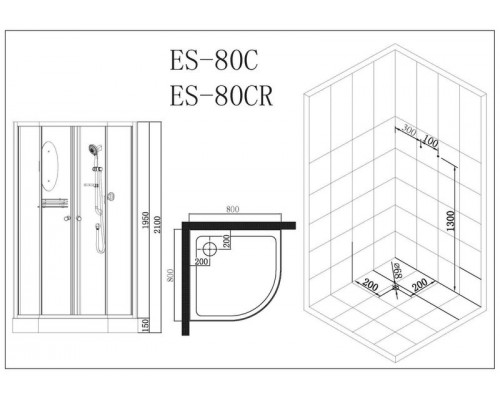 Душевая кабина Esbano ES-80C