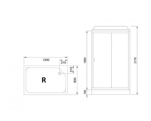 Душевая кабина Royal Bath RB 8120HP4-MM 120х80 см, с матовыми стеклами, правосторонняя