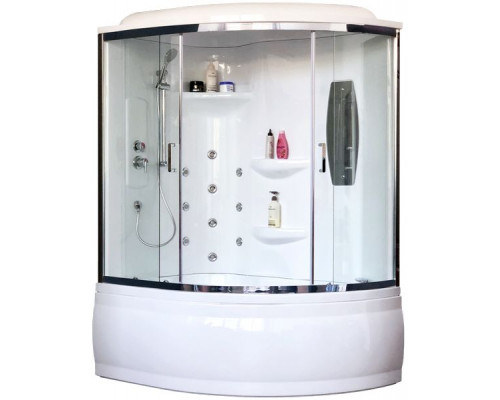 Душевая кабина Royal Bath RB 150ALP-T-CH 150х100 см, с прозрачными стеклами, левосторонняя