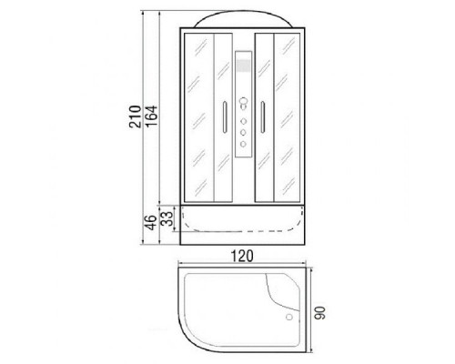 Душевая кабина River DESNA 120/90/44 МТ R