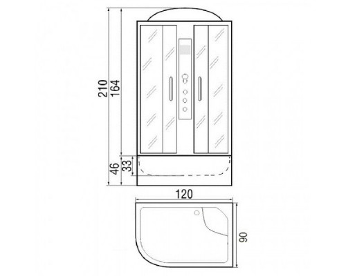 Душевая кабина River DUNAY 120/90/44 MT R