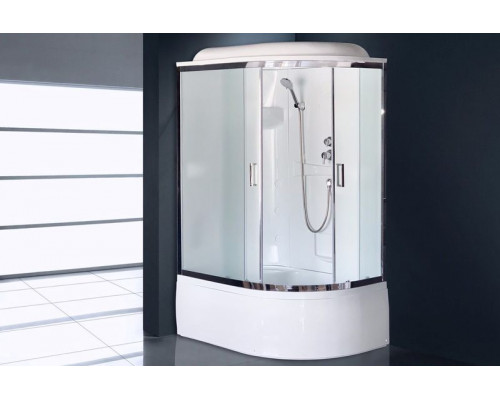 Душевая кабина Royal Bath RB 8120BK1-M-CH 120х80 см, с матовыми стеклами, левосторонняя