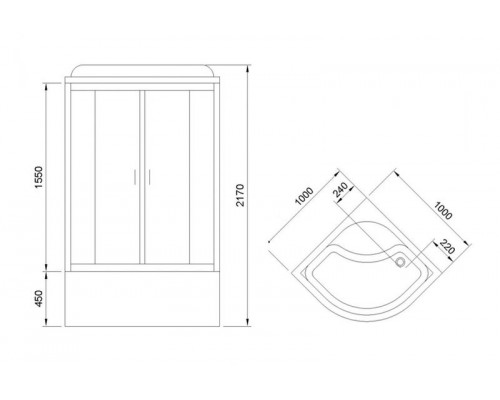 Душевая кабина Royal Bath RB 100BK6-WC 100х100 см, с матовыми стеклами