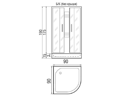 Душевая кабина River NARA Light 90/15 Б/К МТ