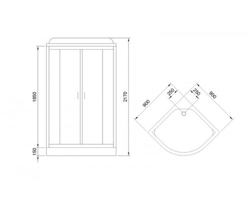 Душевая кабина Royal Bath RB 90HK1-M-CH 90х90 см, с матовыми стеклами