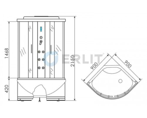 Душевая кабина Erlit ER2509ТP-C4