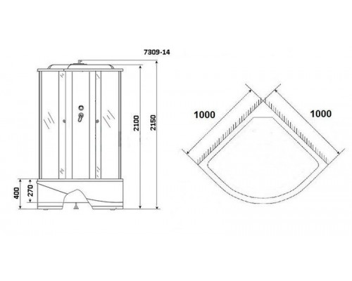 Душевая кабина Niagara NG-7309-14 100х100 см, с матовыми стеклами