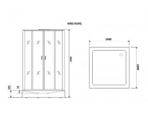 Душевая кабина Niagara Premium NG-6002-01GQ 100х100 см