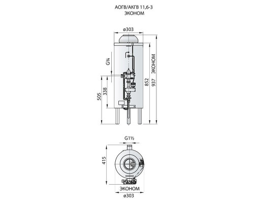 Газовый котел АКГВ 11,6-3 Эконом (ЖМЗ)