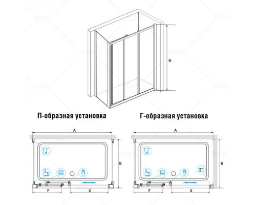 Душевой уголок RGW CL-40 (CL-11 + Z-050-1) 100x70, прозрачное стекло