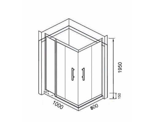 Душевой уголок Parly Quadro QZ81S 80x100 см