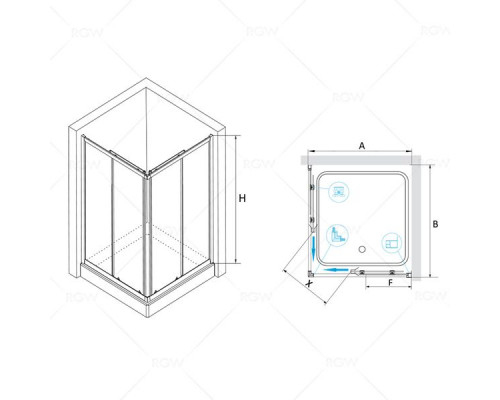 Душевой уголок RGW CL-32 80х80, стекло шиншилла