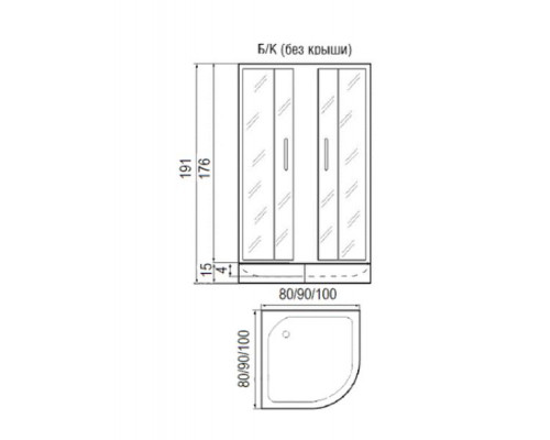 Душевой уголок River DON Light 90/15 МТ без поддона