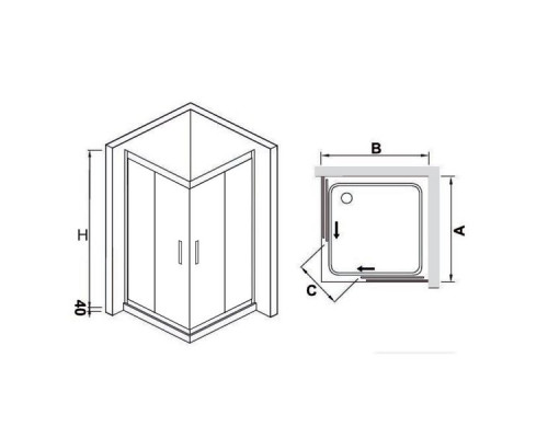Душевой уголок RGW HO-311 (HO-31 + Z-41) 110x110, прозрачное стекло