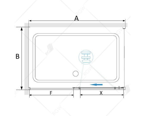 Душевой уголок RGW SV-42B (SV-12B + Z-050-2B) 150x70, прозрачное стекло