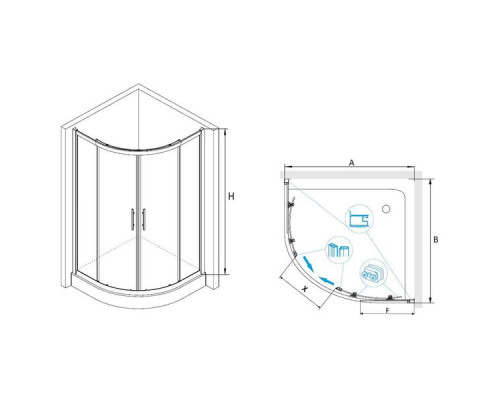 Душевой уголок RGW HO-51 80x80, прозрачное стекло