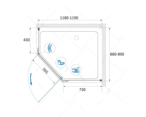 Душевой уголок RGW PA-91 90x120, матовое стекло