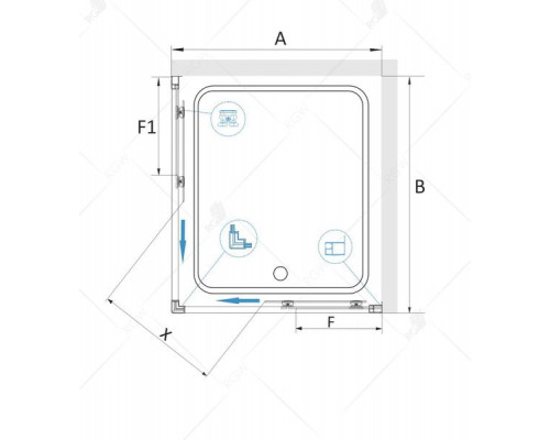 Душевой уголок RGW CL-34B 100х100, прозрачное стекло