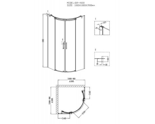 Душевой уголок Grossman GR-4100 100х100
