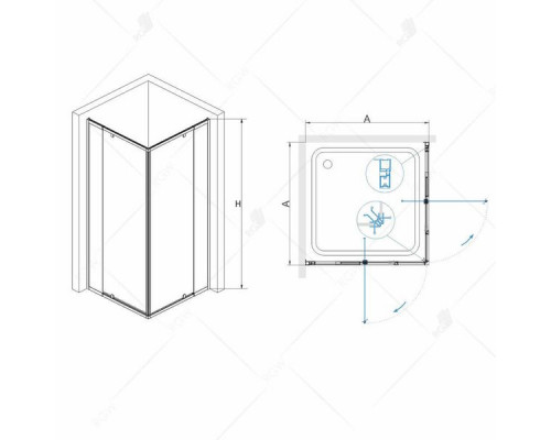 Душевой уголок RGW PA-38 80x80, прозрачное стекло