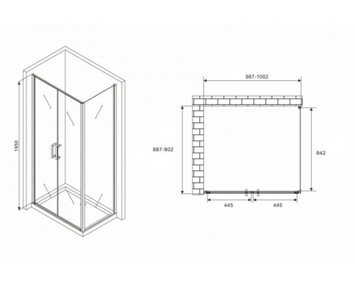 Душевой уголок ABBER Sonnenstrand AG04100C-S90