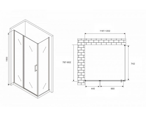 Душевой уголок ABBER Sonnenstrand AG04120BS-S80B