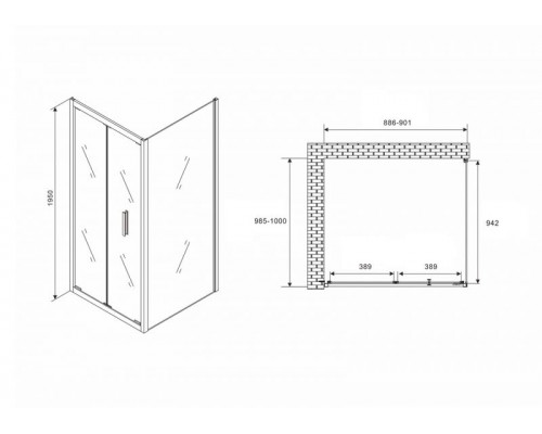 Душевой уголок ABBER Sonnenstrand AG07090B-S100B