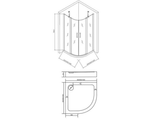 Душевое ограждение Good Door PANDORA R-100-T-CH 100х100 см