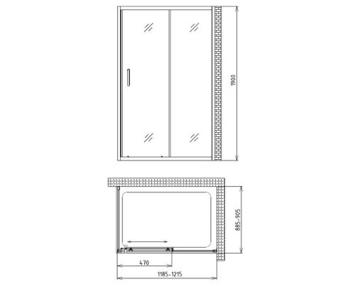 Душевой уголок Gemy Victoria S30191AM-A90M 120х90 см