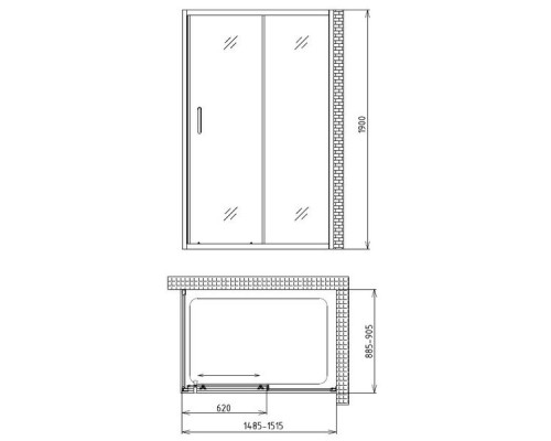 Душевой уголок Gemy Victoria S30191CM-A90M 150х90 см