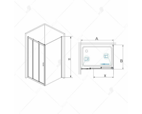 Душевой уголок RGW PA-73 P (PA-13 + 2Z-33) 180x70, прозрачное стекло