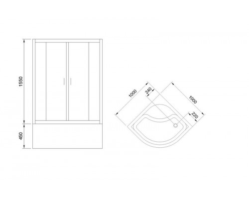 Душевой уголок Royal Bath RB 100BK-T-CH 100х100 см, с прозрачными стеклами