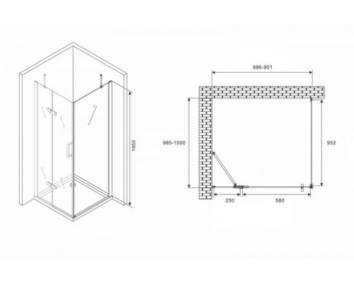 Душевой уголок ABBER Zart AG08090-S101