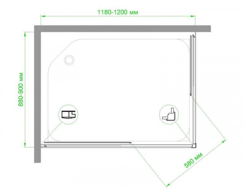 Душевой уголок Royal Bath RB HPD-C-CH 120х90 см, с матовыми стеклами