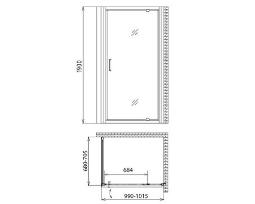 Душевой уголок Gemy Sunny Bay S28160-A70 100х70 см