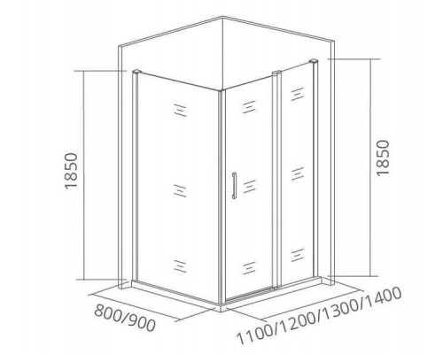 Душевое ограждение (боковая часть) Good Door LATTE SP-80 -C-WE 80 см