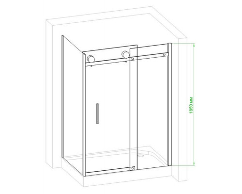 Душевое ограждение Royal Bath RB9012B-R 120х90 см, с прозрачными стеклами, правостороннее