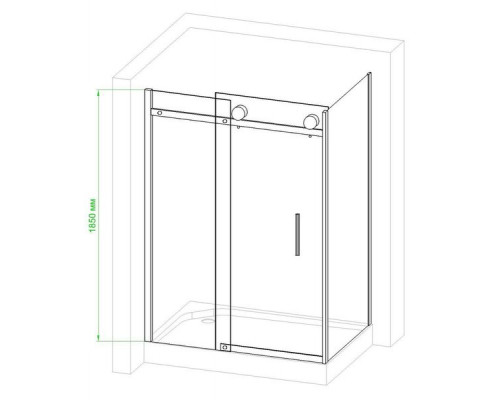 Душевое ограждение Royal Bath RB9012B-L 120х90 см, с прозрачными стеклами, левостороннее