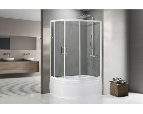 Душевой уголок Royal Bath RB 8120BK-T 120х80 см, с прозрачными стеклами, правосторонний