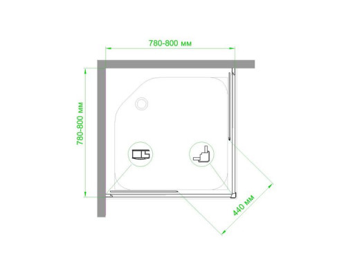 Душевой уголок Royal Bath RB HPD-T-CH 80х80 см, с прозрачными стеклами