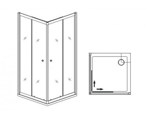 Душевой уголок RGW Dolphin TN-205-J 80х80, прозрачное стекло